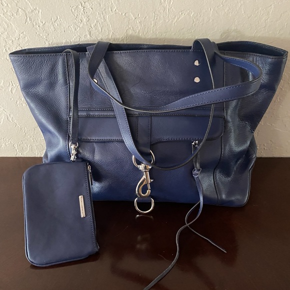 Price drop! Rebecca Minkoff large Bowery dark blue leather tote NEW!  $195 - Picture 4 of 8